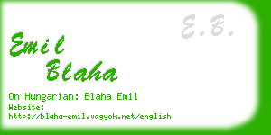 emil blaha business card